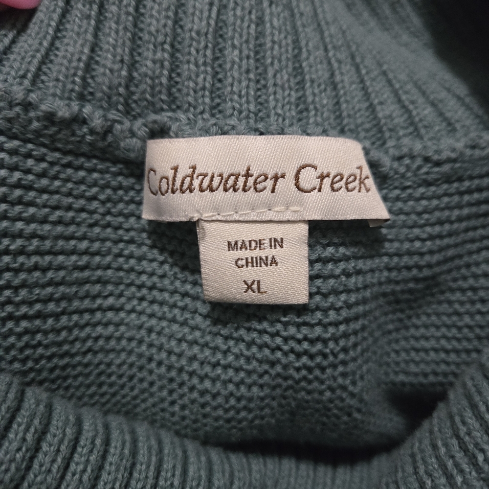 Coldwater Creek Blue Cowl Neck Sweater - Picture 2 of 5